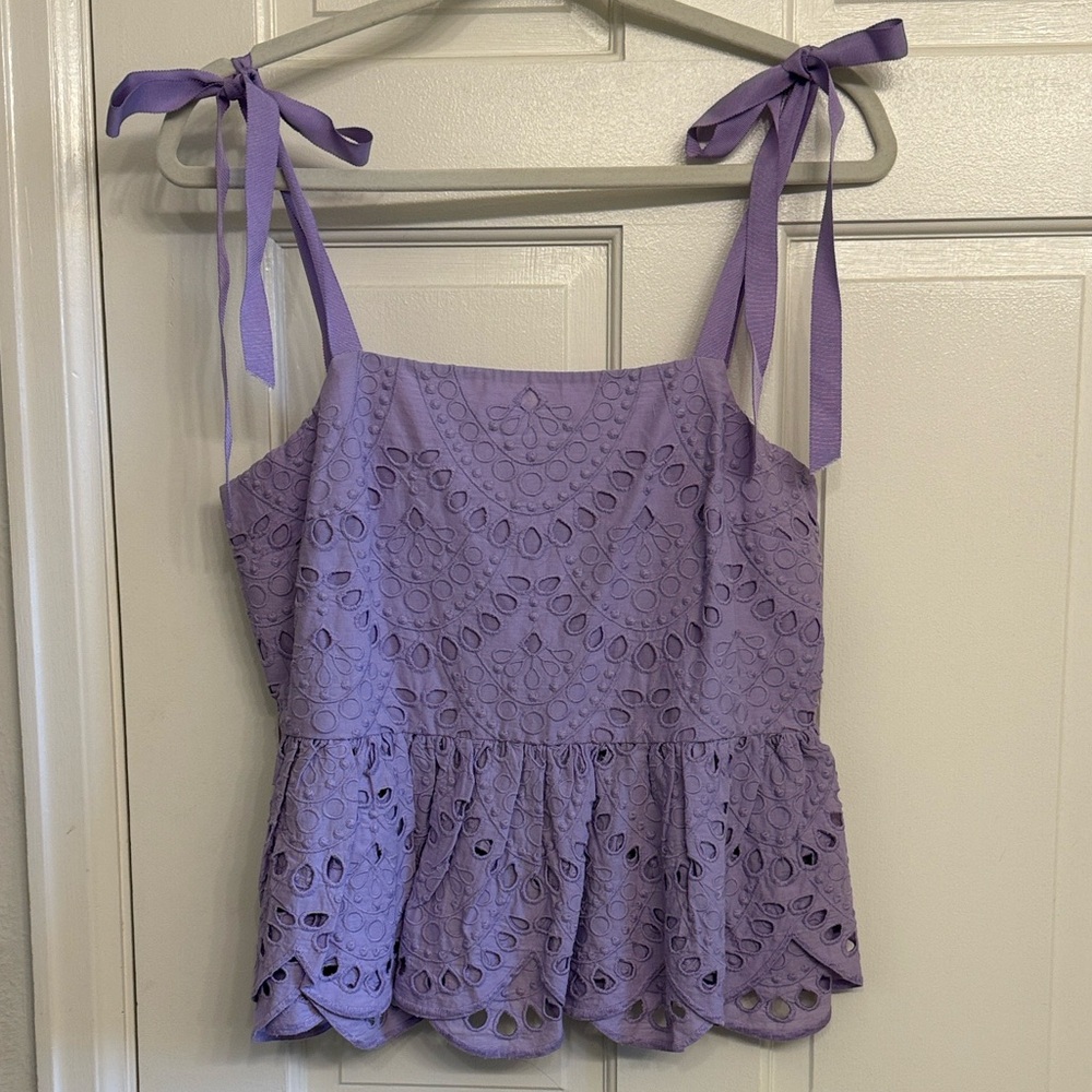 J. Crew Purple Lace Tank Top